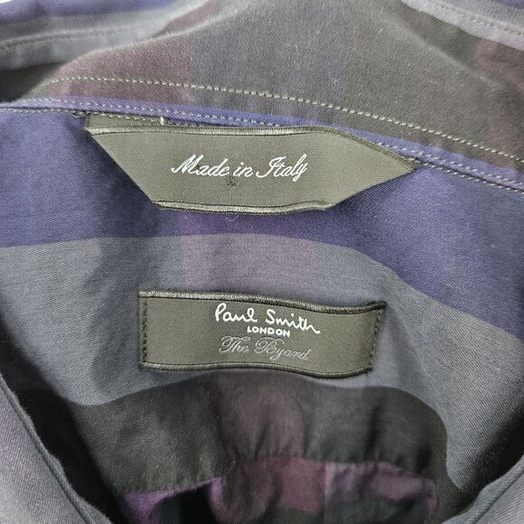 Paul Smith The Byard Shirt Mens 17 43 Checkered Button Up Long Sleeve Italy - Picture 10 of 13